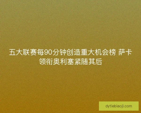 五大联赛每90分钟创造重大机会榜 萨卡领衔奥利塞紧随其后 五大联赛每90分钟创造重大机会榜 萨卡领衔奥利塞紧随其后